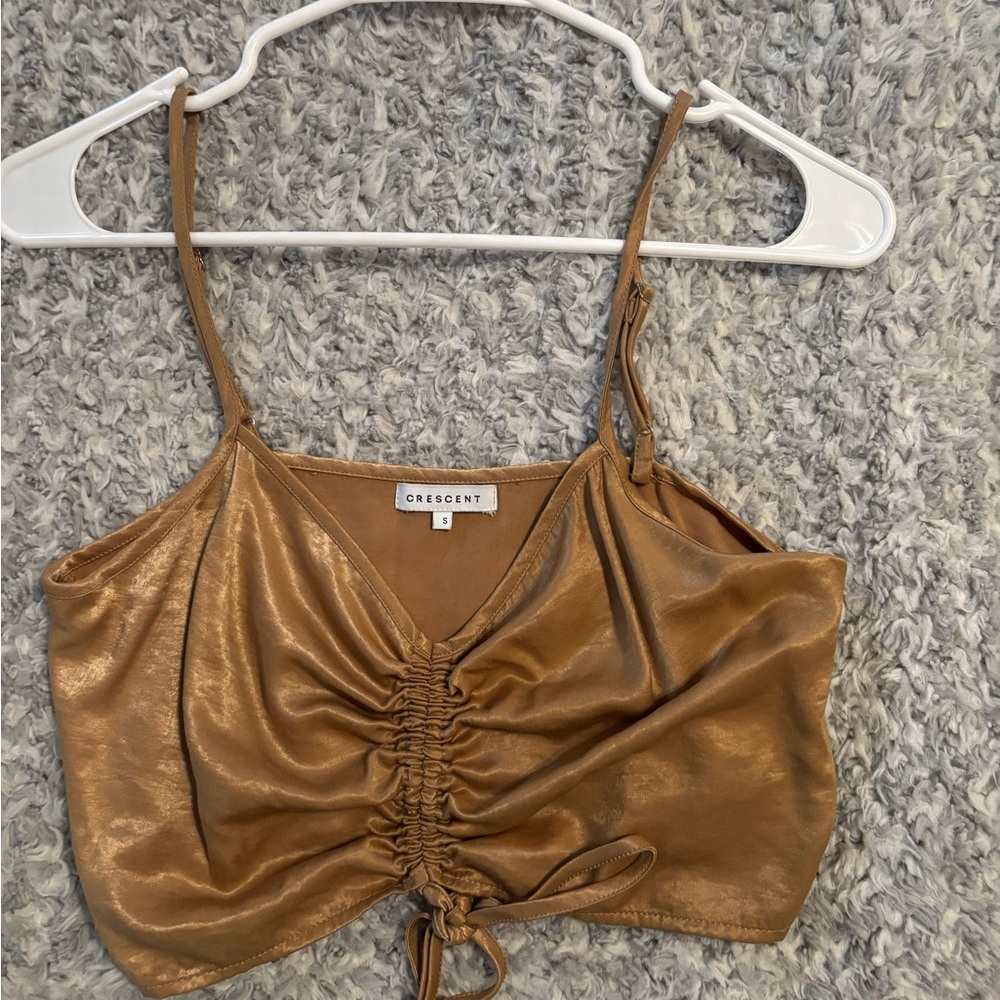 Crescent Gold Ruched Women's Top
